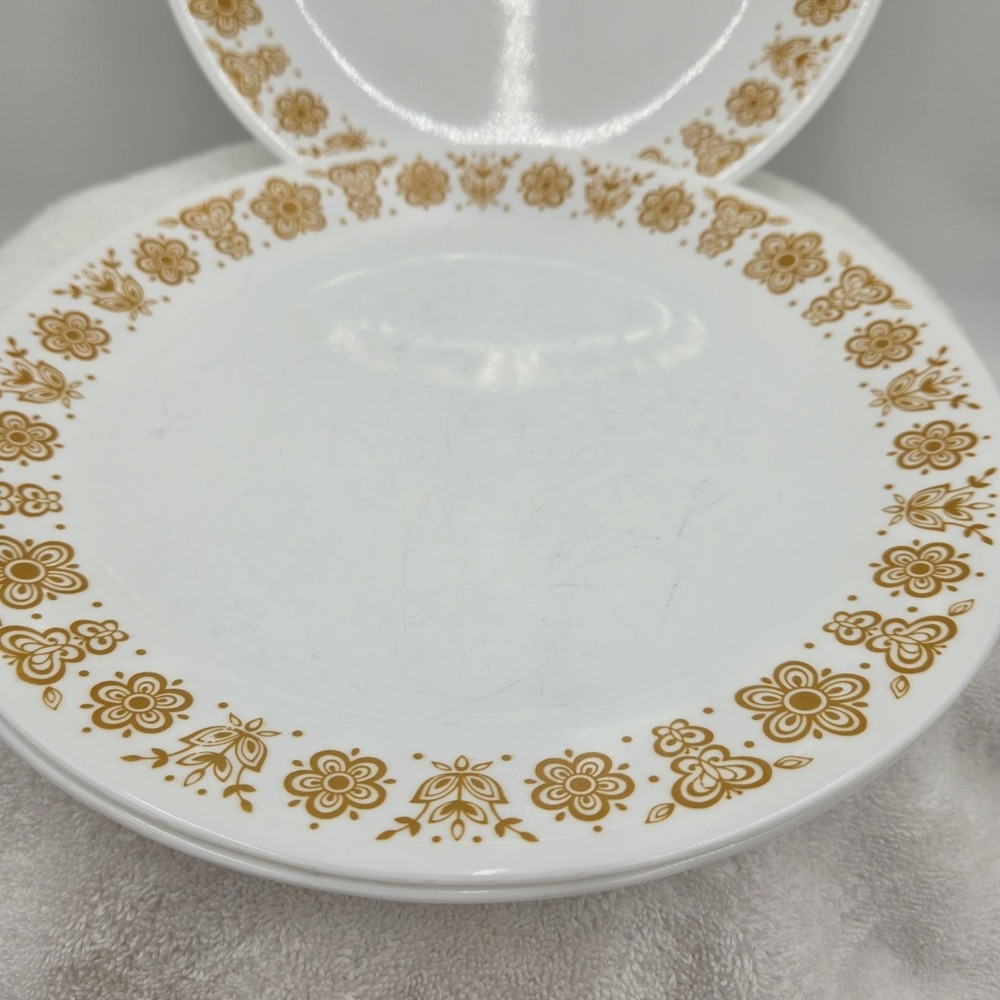 Vtg Corelle Butterfly Gold Dinner Plate 10.25" 1970's Replacements Lot Of 3 - Picture 5 of 13